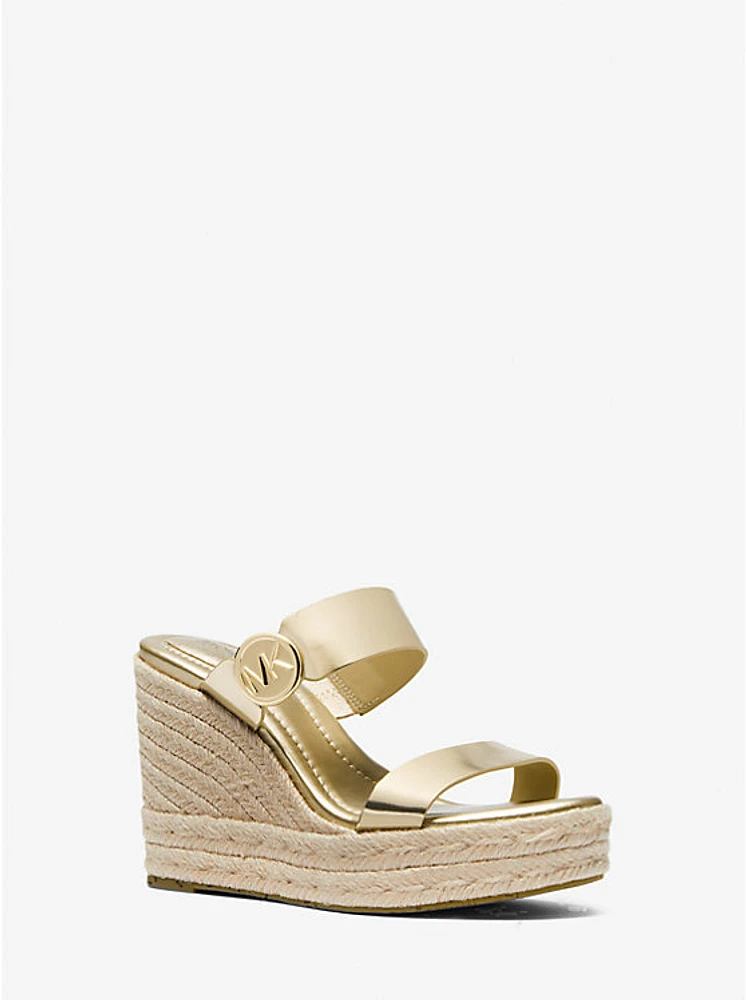 Lucinda Metallic Leather Wedge Sandal