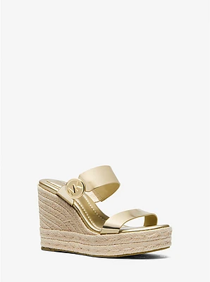 Lucinda Metallic Leather Wedge Sandal