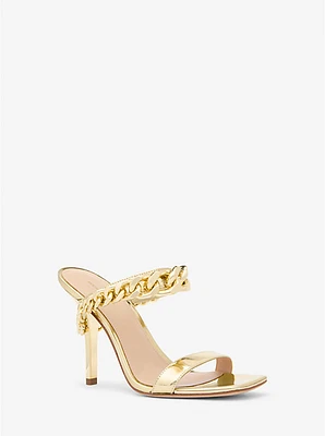 Bianca Embellished Metallic Leather Sandal