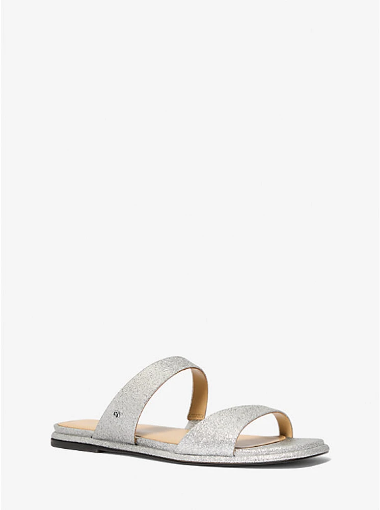 Jaida Glitter Embellished Leather Sandal