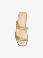 Jaida Glitter Embellished Leather Sandal
