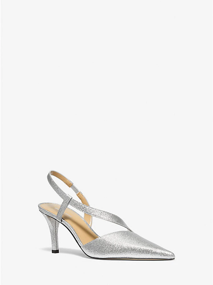 Jaida Glitter Embellished Leather Pump
