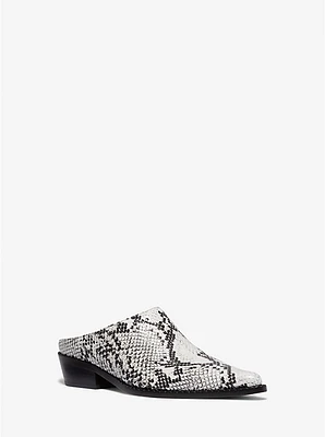 Nash Snake Embossed Leather Mule