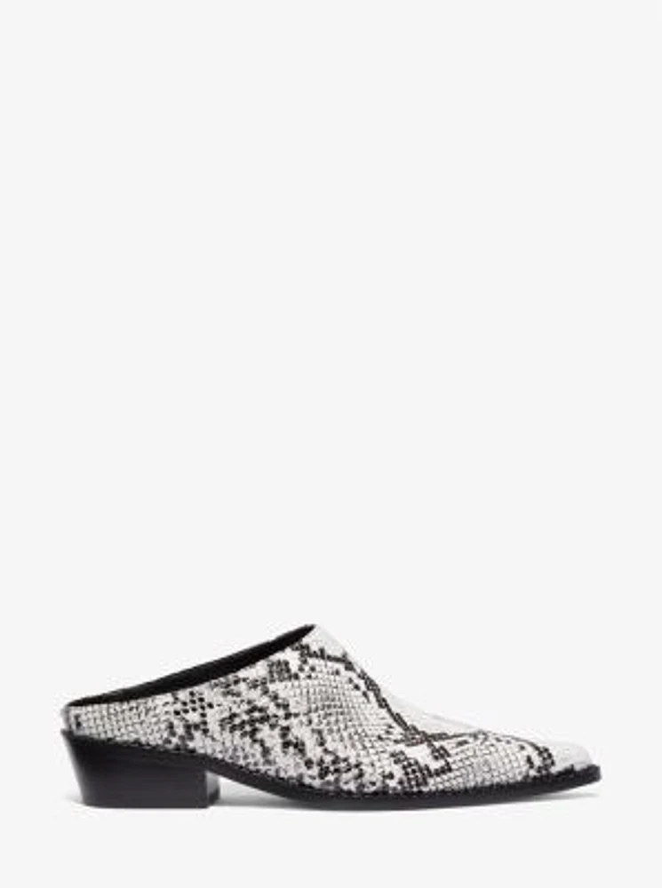 Nash Snake Embossed Leather Mule