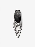 Nash Snake Embossed Leather Mule