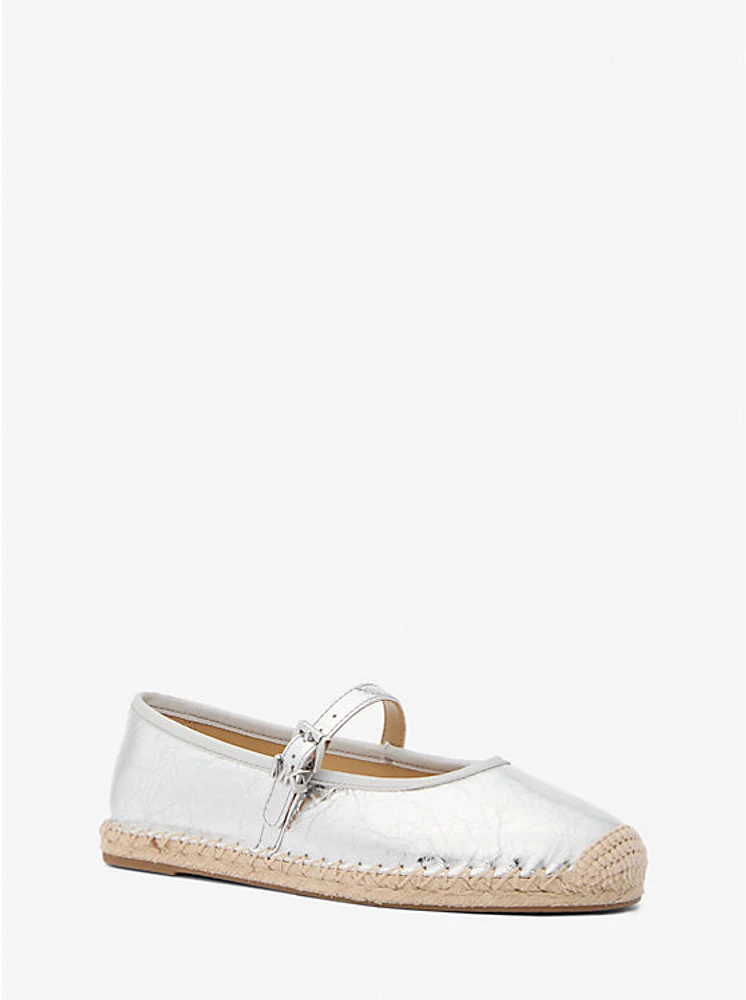 Lynn Metallic Leather Ballet Espadrille