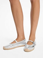 Lynn Metallic Leather Ballet Espadrille