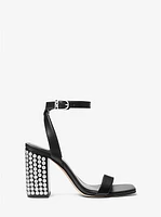 Merriam Studded Leather Block Heel Sandal