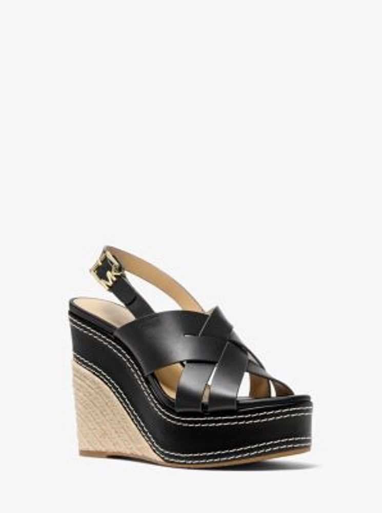 Nora Leather Wedge Sandal