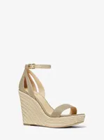 Kimberly Glitter Chain-Mesh Wedge Sandal