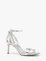 Kimberly Metallic Snake Embossed Leather Sandal