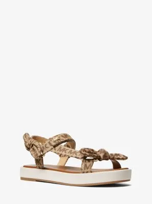 Phoebe Logo Jacquard Bow Sandal