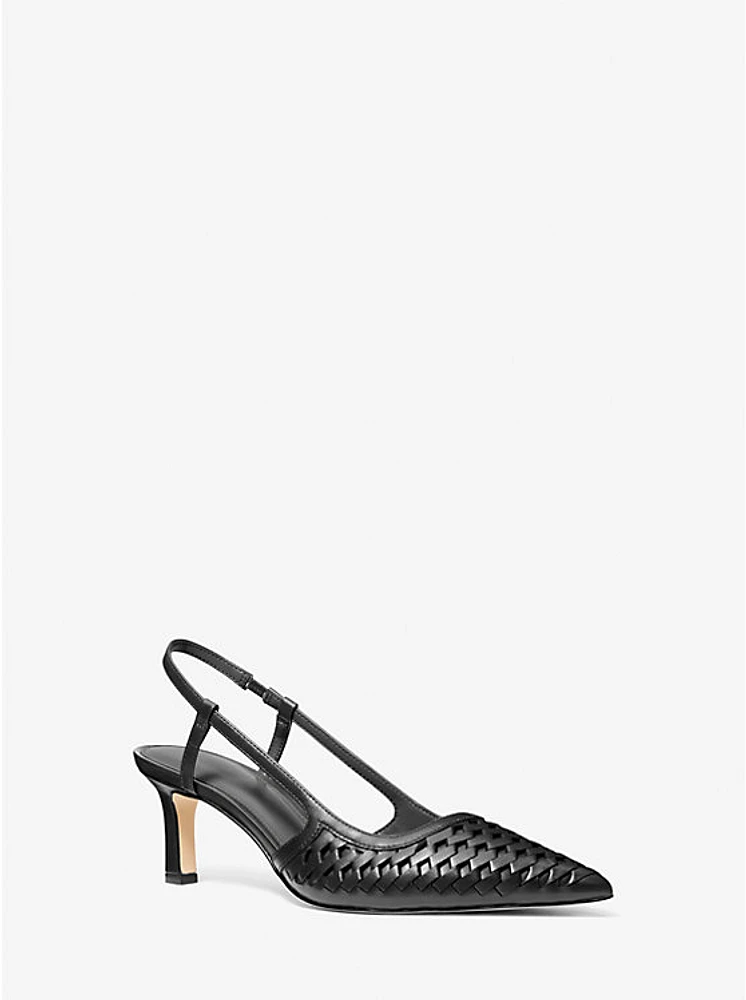 Alora Hand-Woven Leather Slingback Pump