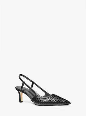 Alora Hand-Woven Leather Slingback Pump