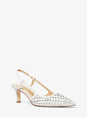 Alora Hand-Woven Leather Slingback Pump