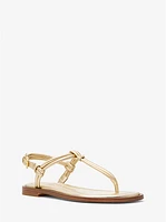 Astra Metallic Leather T-Strap Sandal