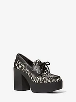 Cameron Leopard Print Calf Hair Platform Loafer