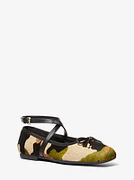 Collette Camouflage Print Calf Hair Ballet Flat