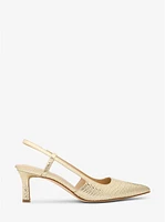 Alora Metallic Snake Embossed Leather Slingback Pump
