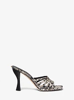 Haisley Snake Embossed Leather Sandal