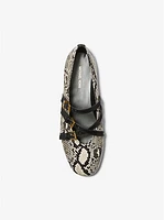 Indy Snake Embossed Leather Ballet Flat