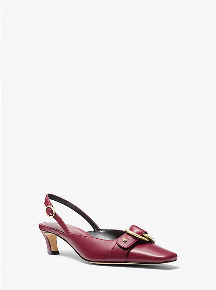 Jaden Leather Slingback Kitten Pump