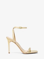 Liana Metallic Snake Embossed Leather Sandal