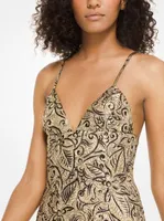 Floral Brocade Slip Dress