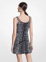 Ocelot Cotton and Silk Jacquard Shift Dress