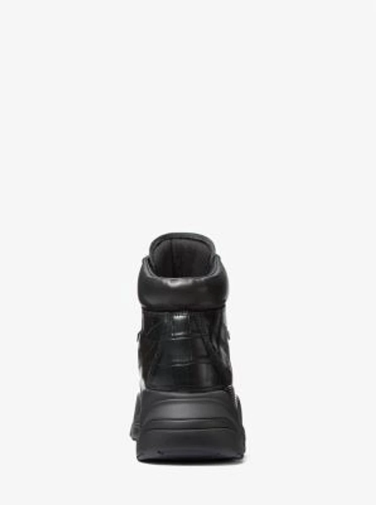 Atlas Crocodile Embossed Leather Boot