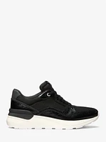 Trevor Leather and Stretch Knit Trainer