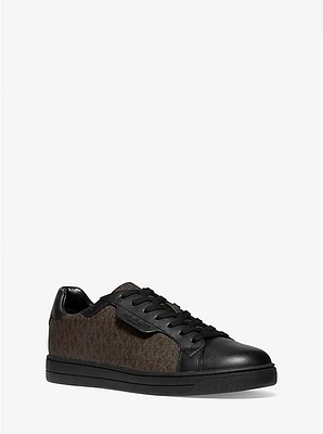 Keating Logo and Leather Sneaker