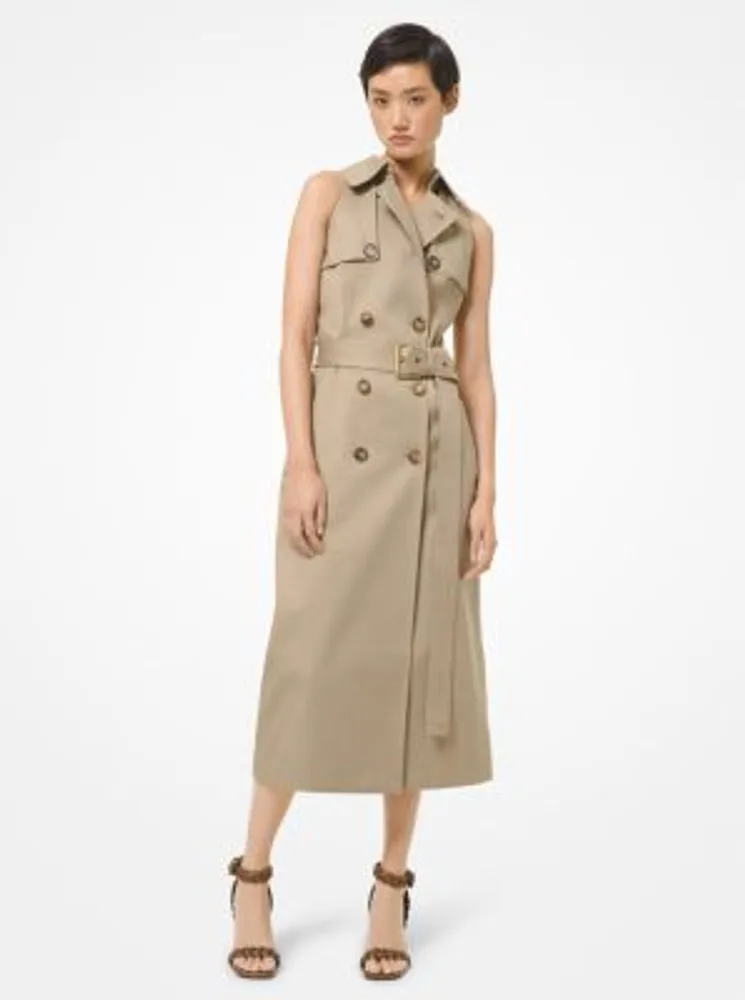 Cotton Trench Sheath Dress