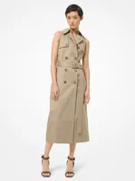 Cotton Trench Sheath Dress