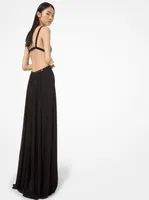 Sequined Viscose Jersey Bikini Gown