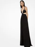 Sequined Viscose Jersey Bikini Gown