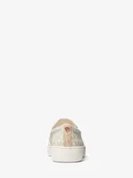 Keaton Two-Tone Logo and Glitter Chain-Mesh Slip-On Sneaker