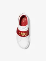 Emmett Two-Tone Logo Embellished Leather Sneaker