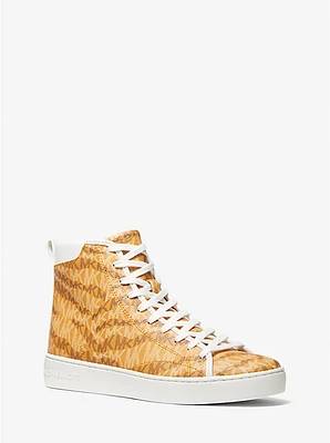 Edie Animal Print Logo High-Top Sneaker