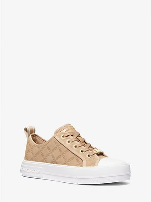 Evy Empire Logo Embossed Suede Sneaker