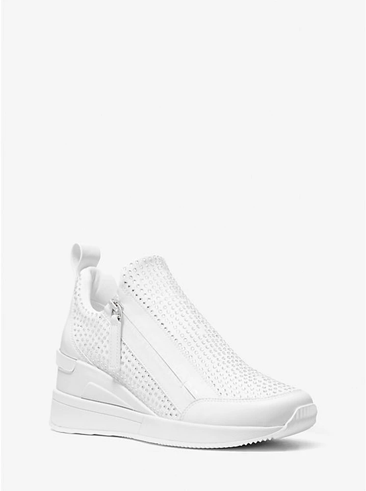 Willis Crystal Embellished Stretch Knit Trainer