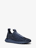 Bodie Crystal Embellished Stretch Knit Slip-On Trainer