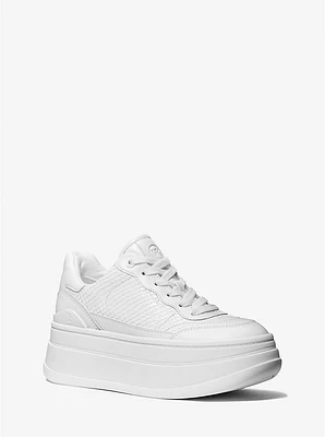 Hayes Snake Embossed Leather Platform Sneaker