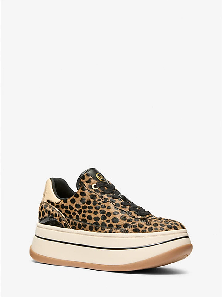 Hayes Cheetah Print Calf Hair Platform Sneaker
