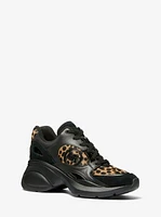 Zuma Cheetah Print Calf Hair and Leather Trainer