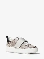 Emmett Embellished Snake Embossed Leather Sneaker