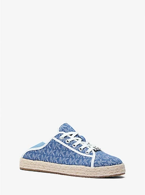 Libby Logo Jacquard Denim Collapsible-Heel Sneaker