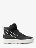 Emmett Studded Stripe Leather High-Top Sneaker