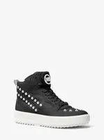 Emmett Studded Stripe Leather High-Top Sneaker