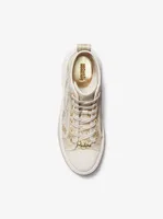 Evy Metallic Empire Logo Jacquard High-Top Sneaker